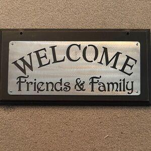 Elegant Black and Silver Welcome Door plaque